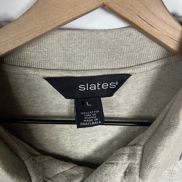 Vintage 90s Slates by Levi's‎ Knit Polo Shirt Men Large Beige Textured Gorpcore - Picture 5 of 6